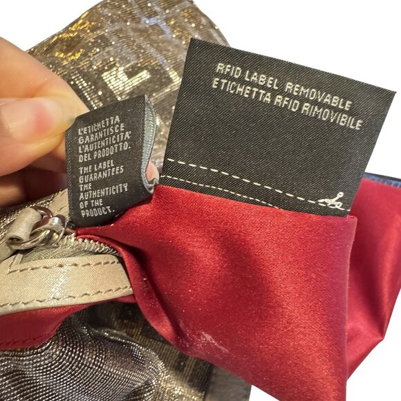 Fendi Baguette Glitter Zucca Canvas Metallic Iridescent FF Logo Shoulder Bag - Picture 7 of 10